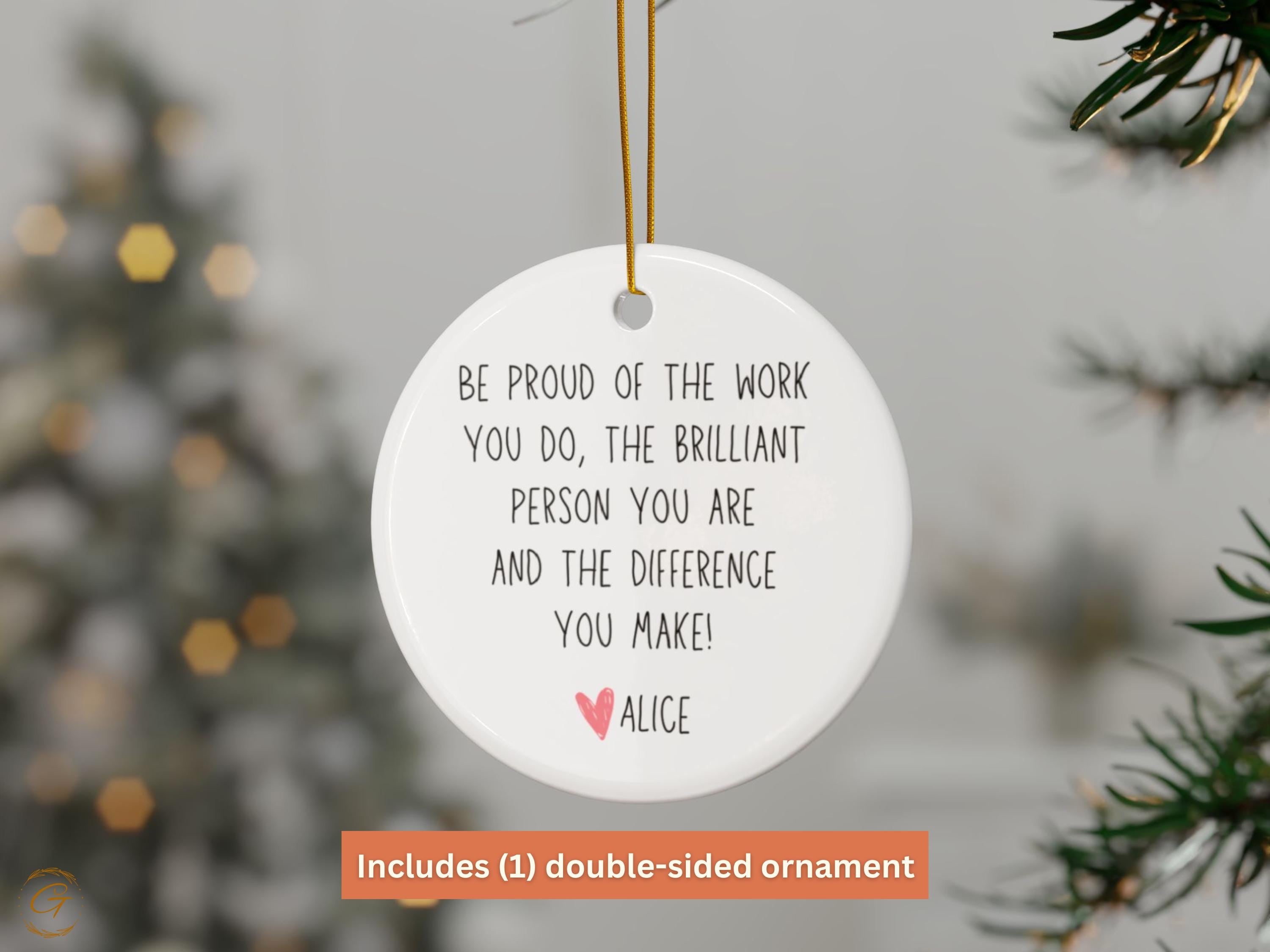Personalized Inspirational Ornament, Motivational Quote Decoration, Inspirational Home Decor, Unique Wall Art Positive Message Ornament Gift