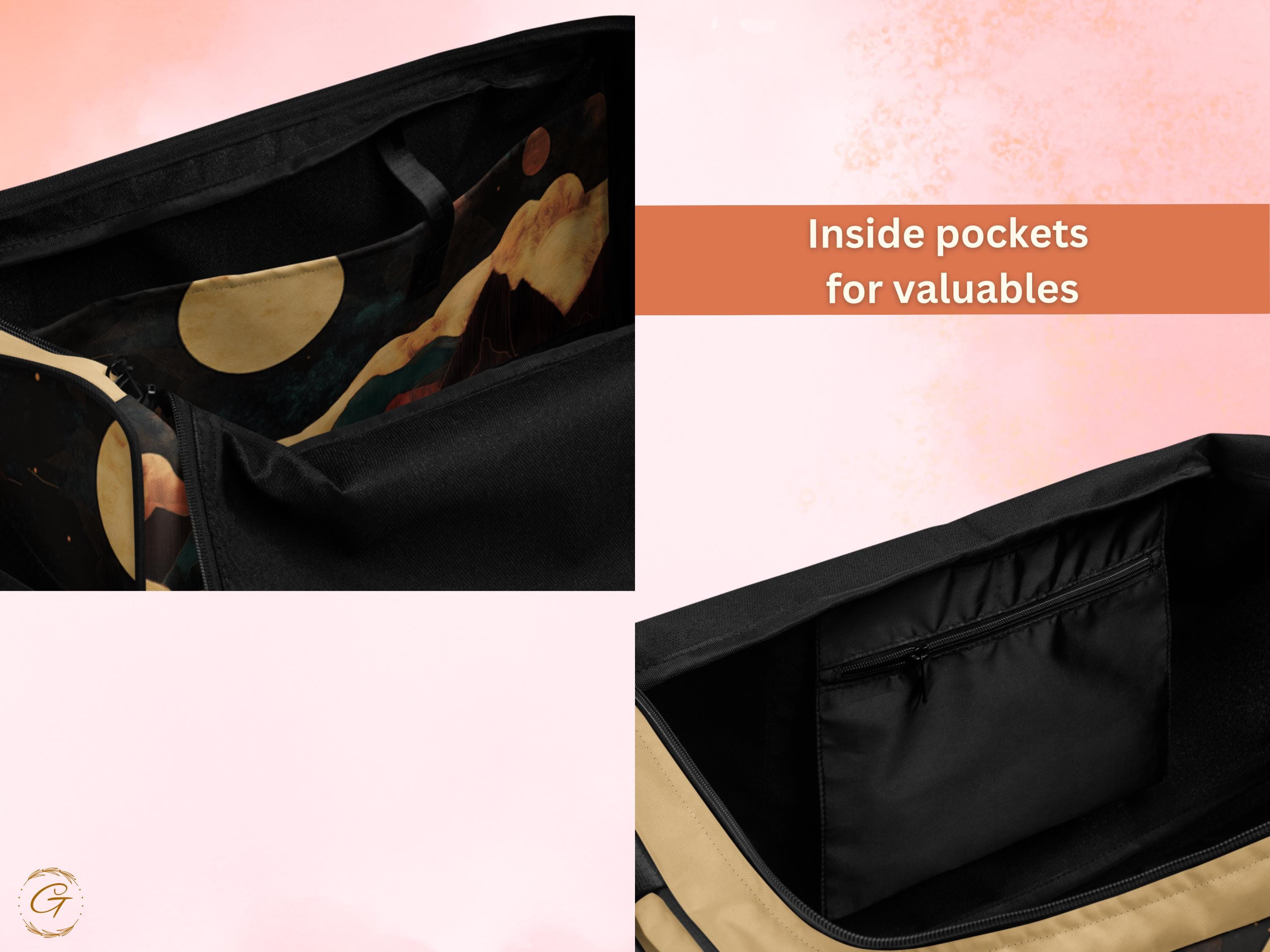 Grateful Gestures AOP Duffel Bag– Moonlit Mountain Design