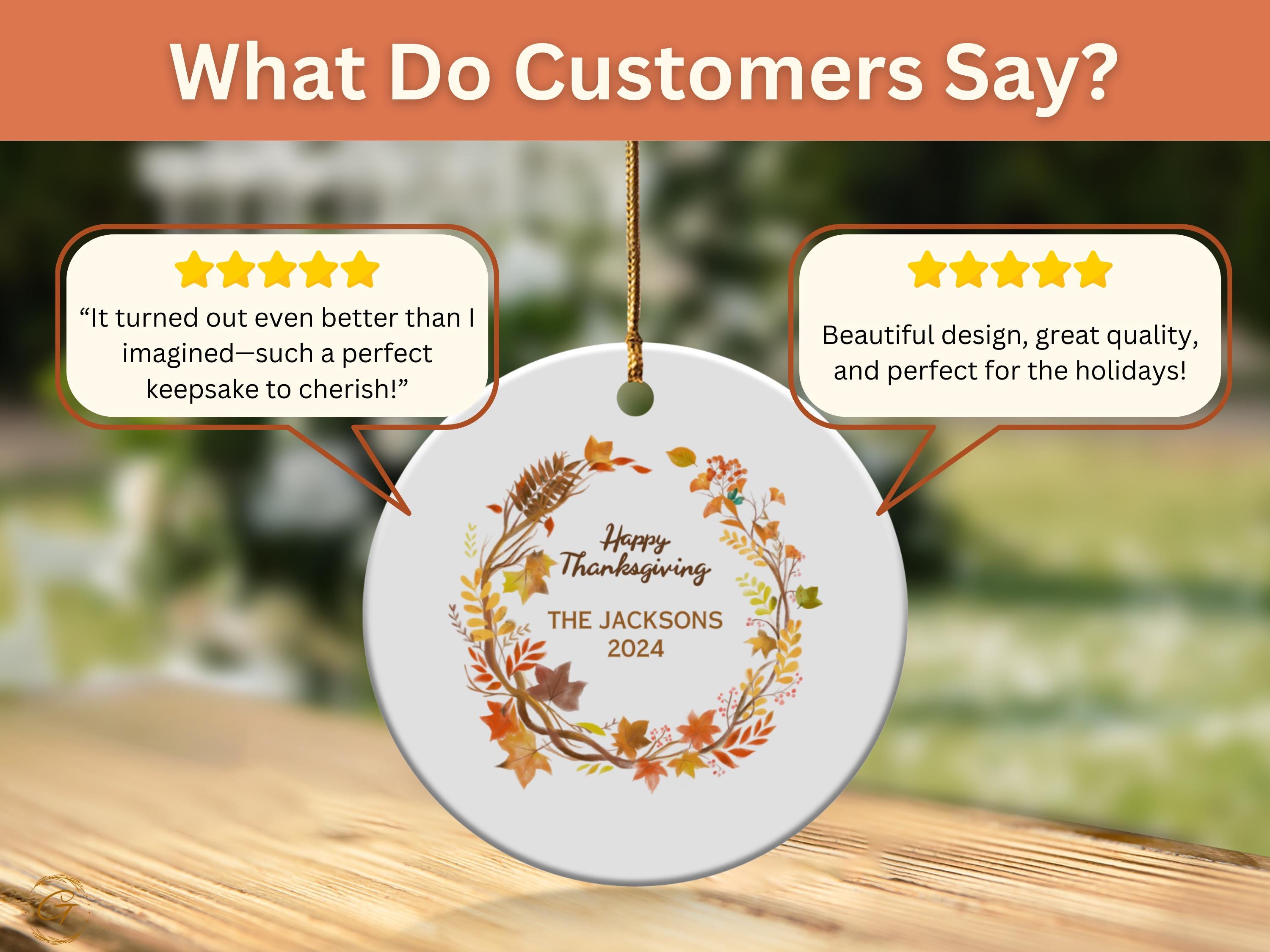 Thanksgiving Wreath Ornaments, Customizable Thanksgiving Decor