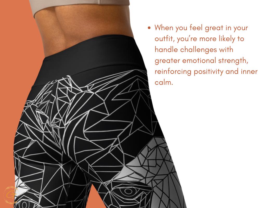 Geometric Bear AOP High-Waisted Yoga Pants