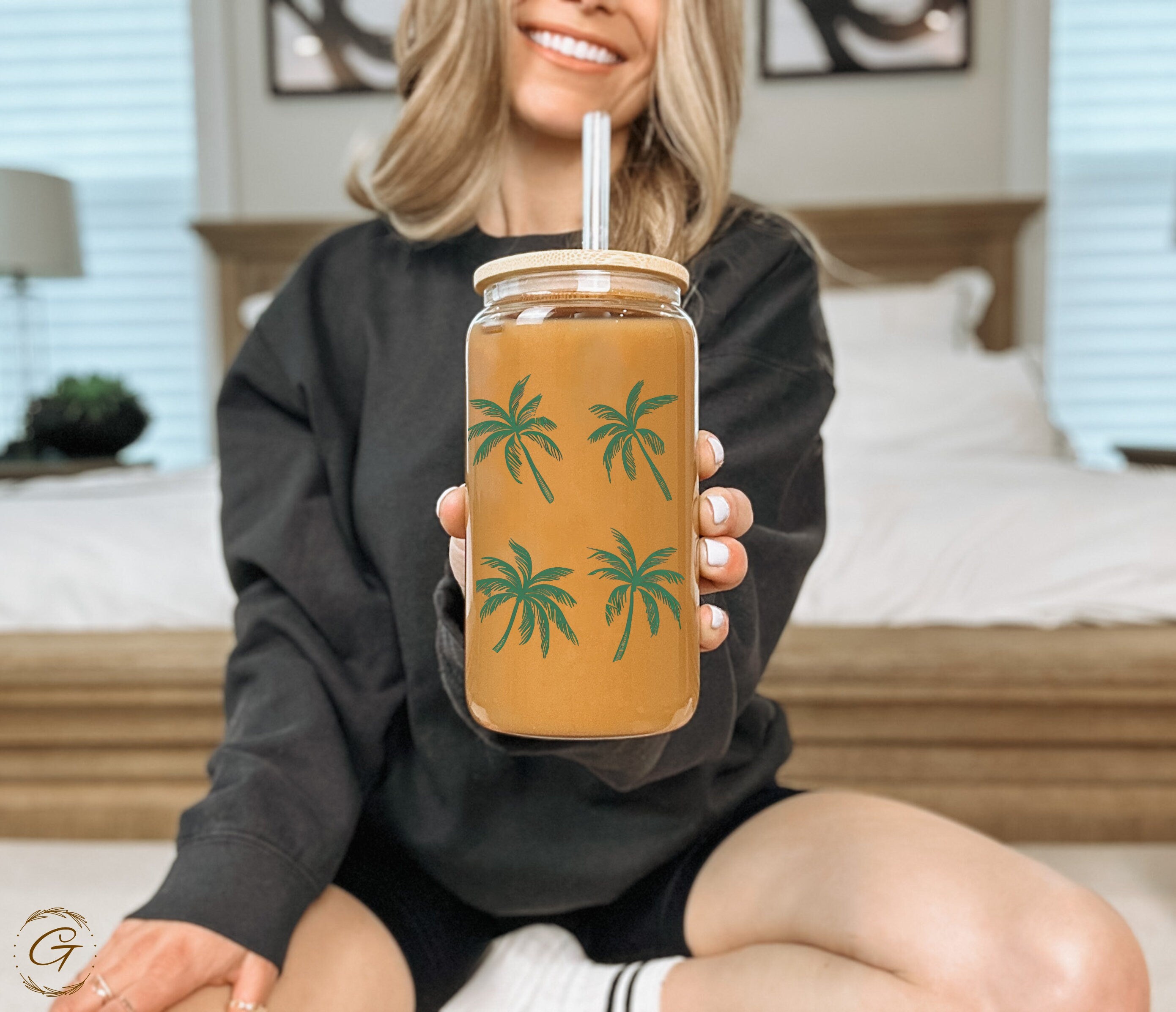 16oz Tropical Palm Trees Libbey Cup