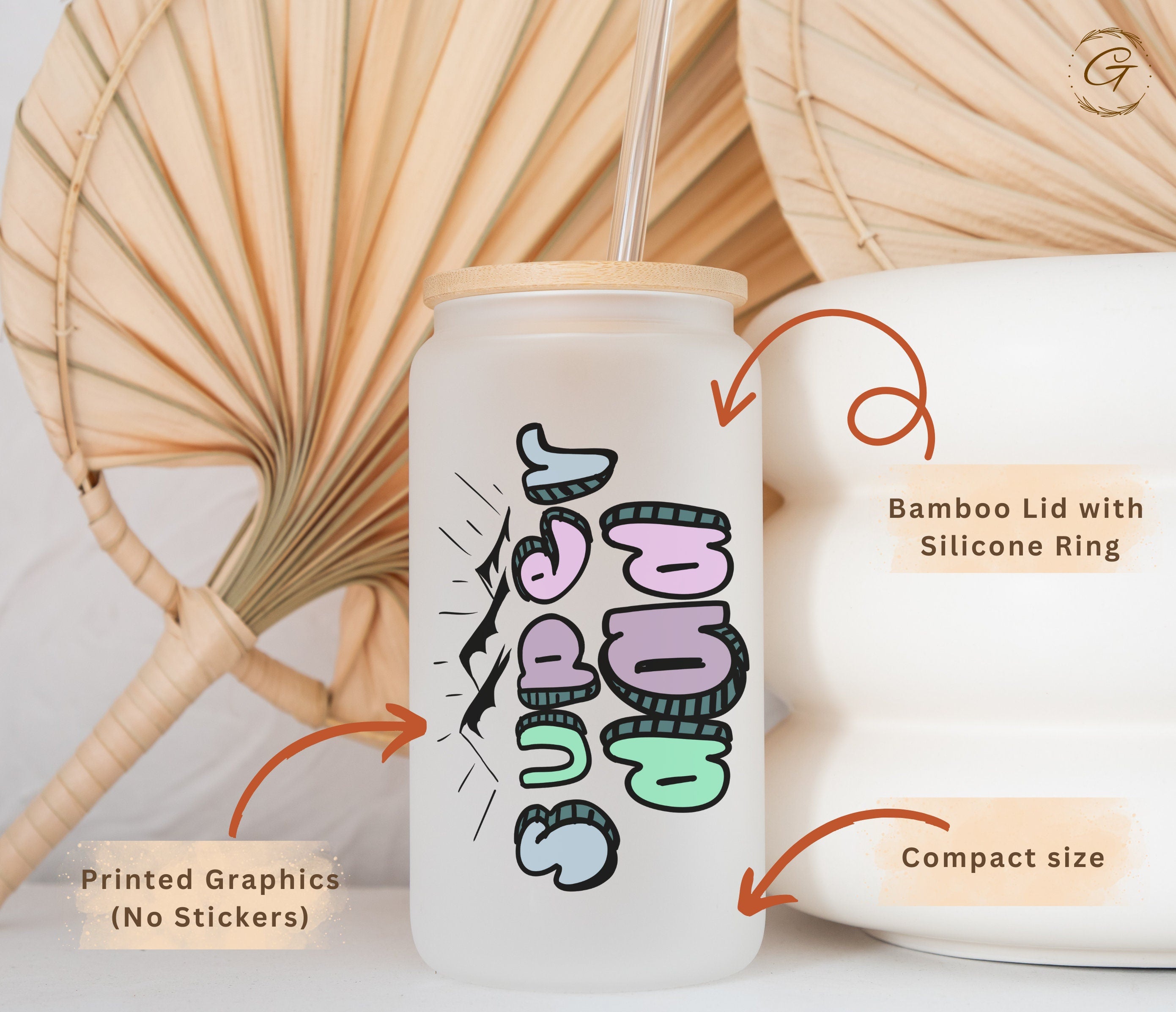 Super Daddy Personalized Frosted Glass 16oz Cup - Daily Use Father's Day