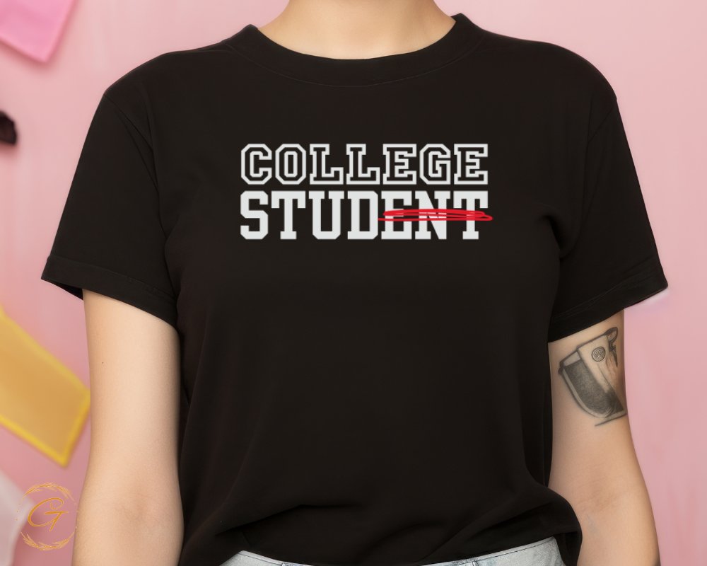 College Student Strikethrough Graphic T-shirt product