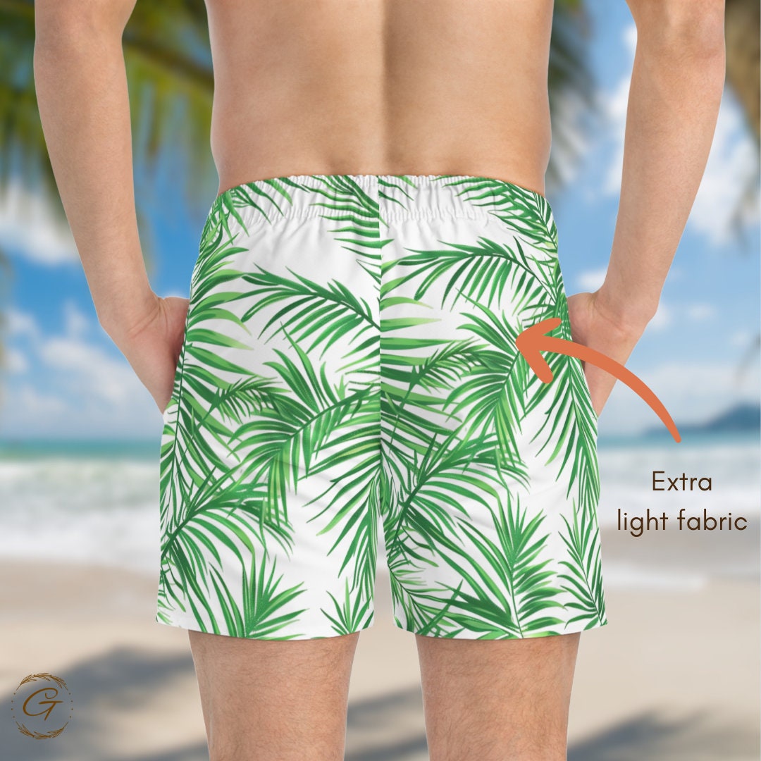 Tropical Palm Tree AOP Design Swim Trunks