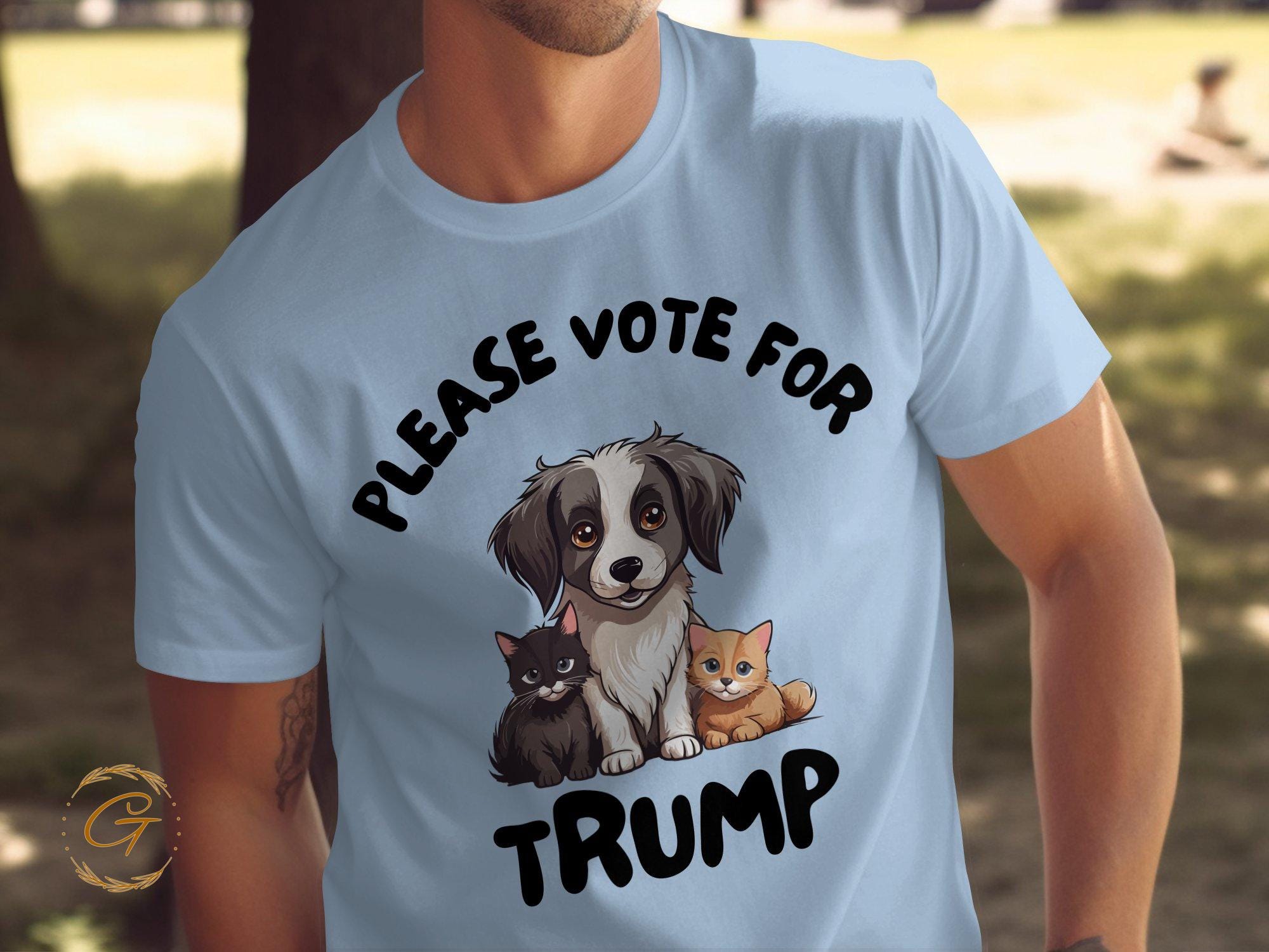Trump T-Shirt, Political Cute Dog and Cat Vote Tee