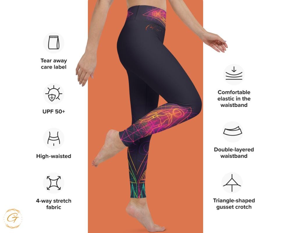 Vibrant Geometric AOP Yoga Leggings and Shorts - High-Waist, Flexible, AOP Activewear for Women, Ideal Gift for Yogis, Unique Activewear Fit