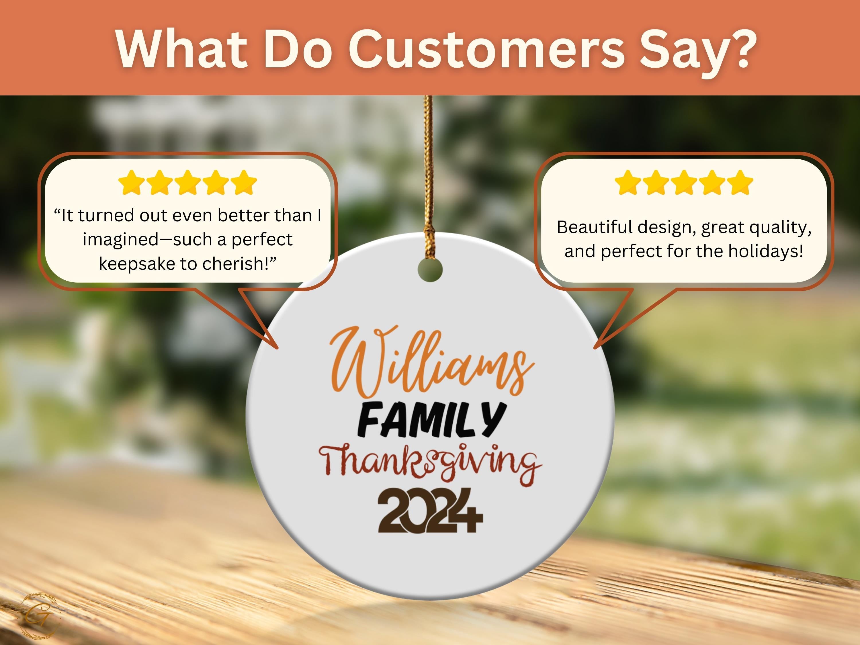 Personalized Family Thanksgiving Ornament 2024