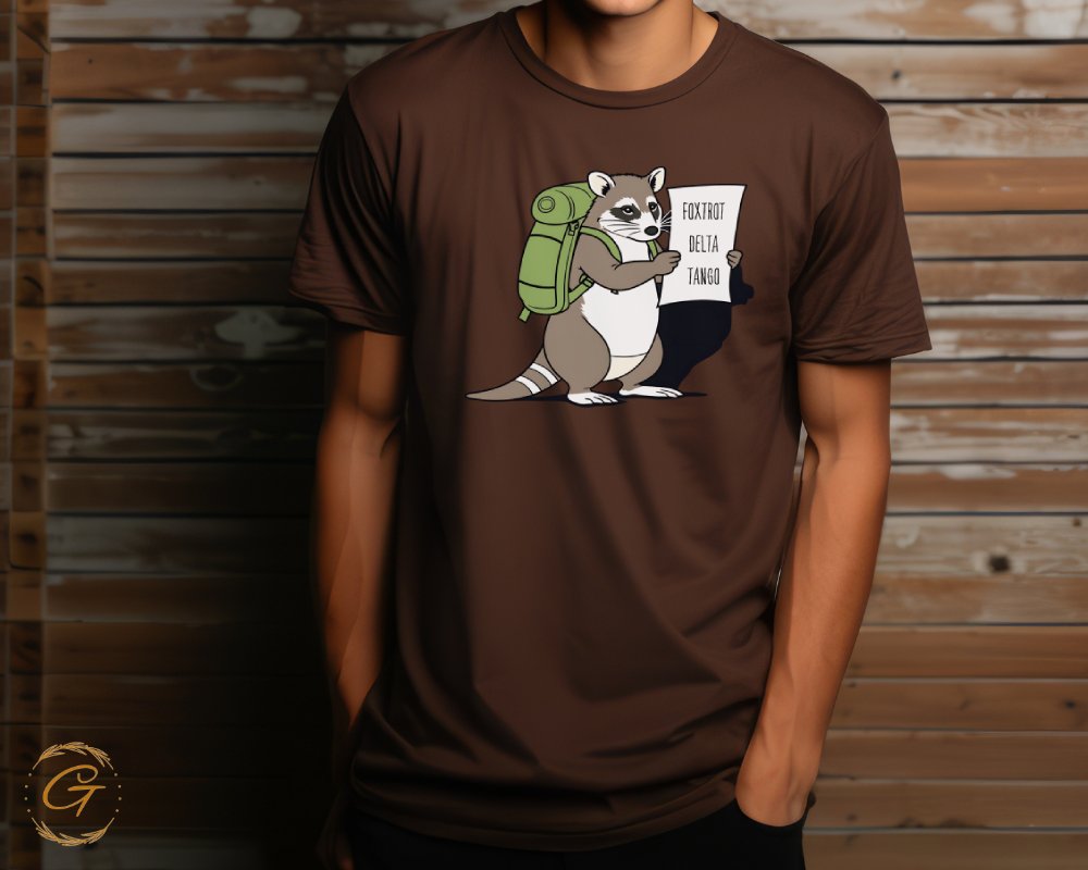 Backpacking Raccoon Graphic Design T-shirt product type