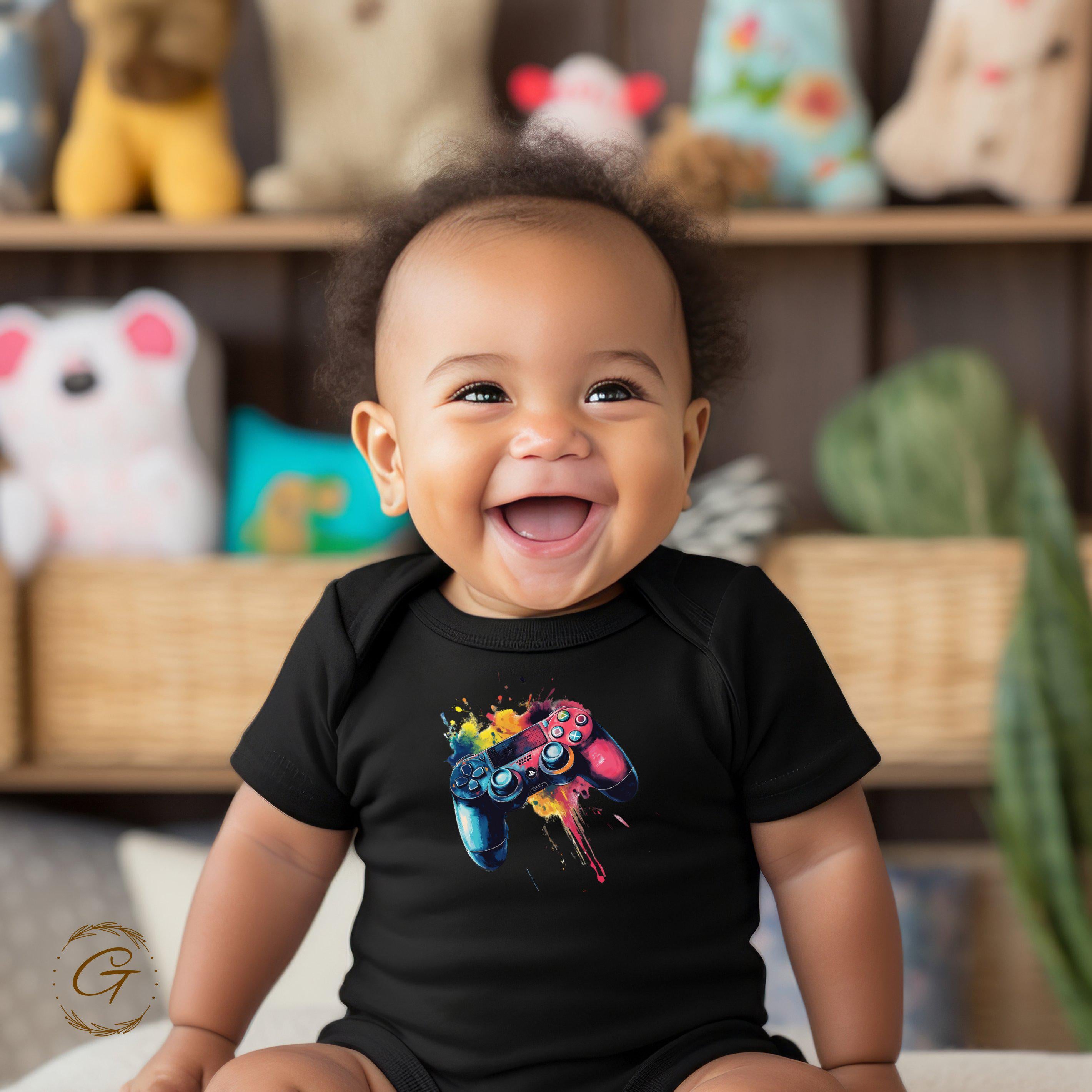 Gamer Graphic T-Shirt, Colorful Controller Tee