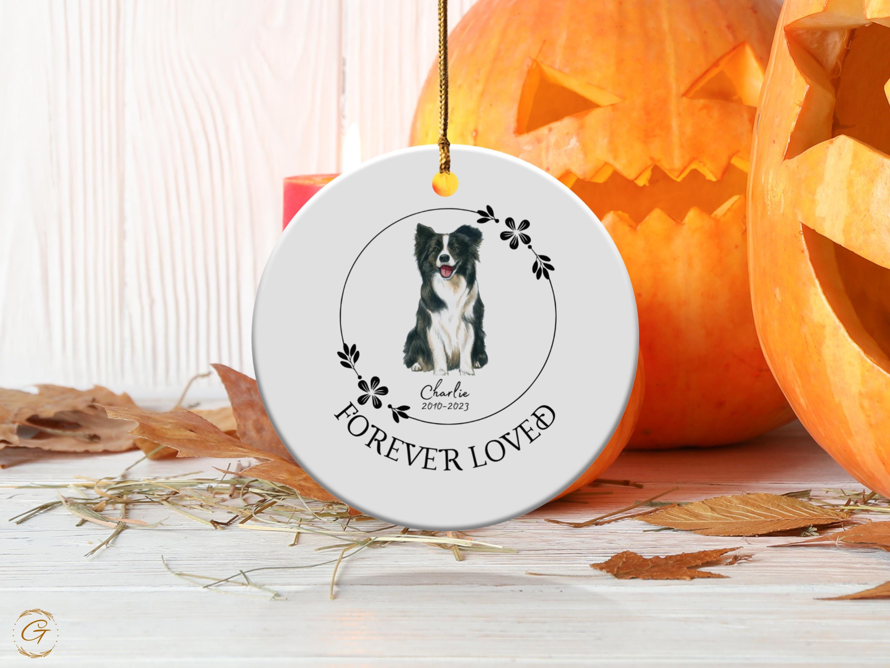 Personalized Pet Memorial Ornament, Dog Remembrance, Forever Loved Keepsakes, Pet Loss Sympathy, Christmas Tree Decoration, In Loving Memory