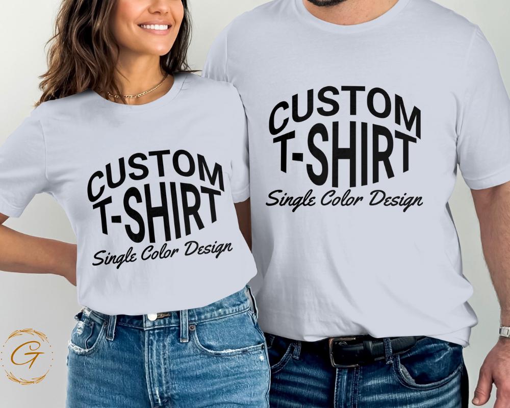 Personalized Text Design T-Shirt Single Color Design Tee