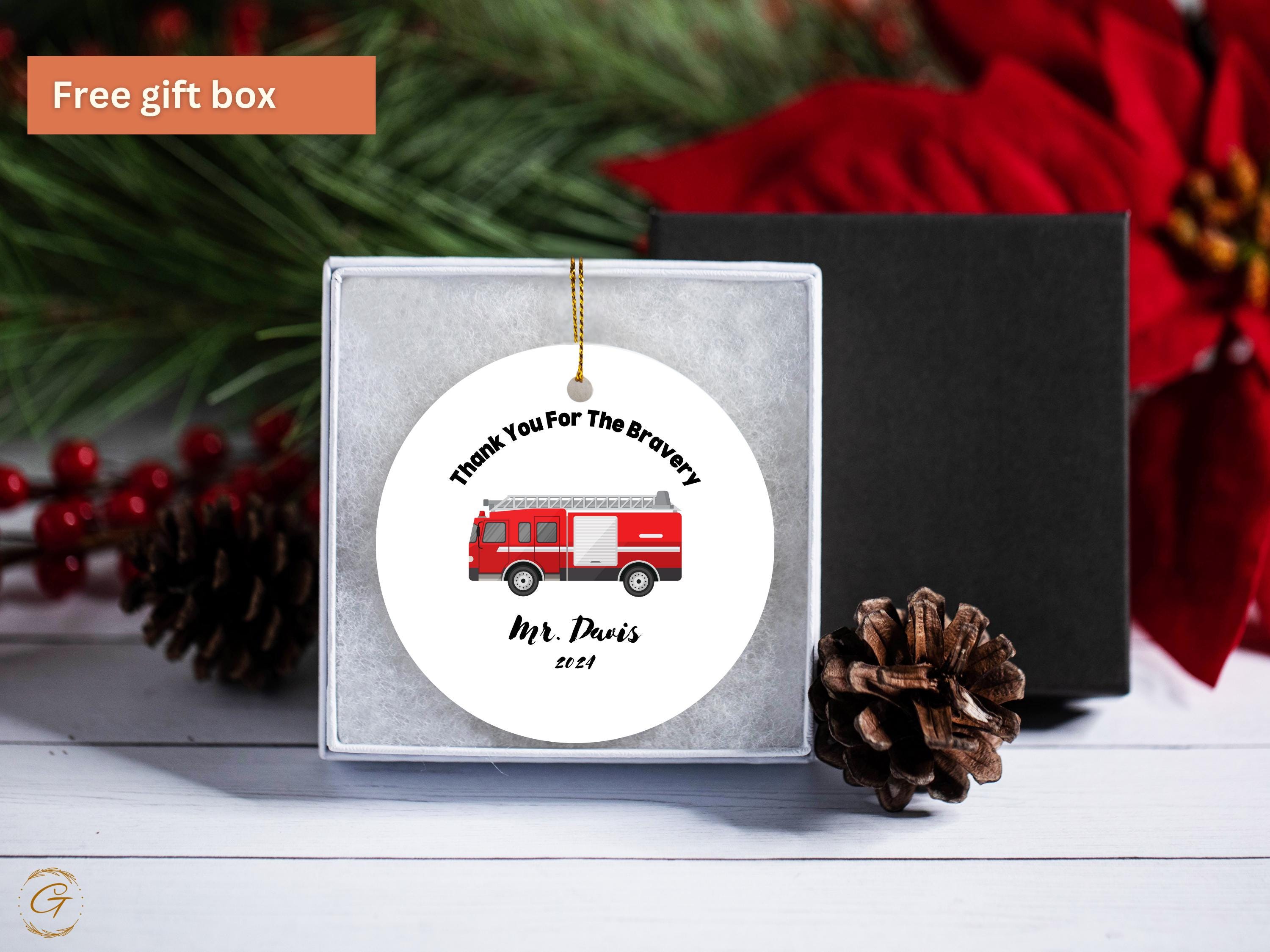 Personalized Fire Truck Ornament, First Responder Gifts