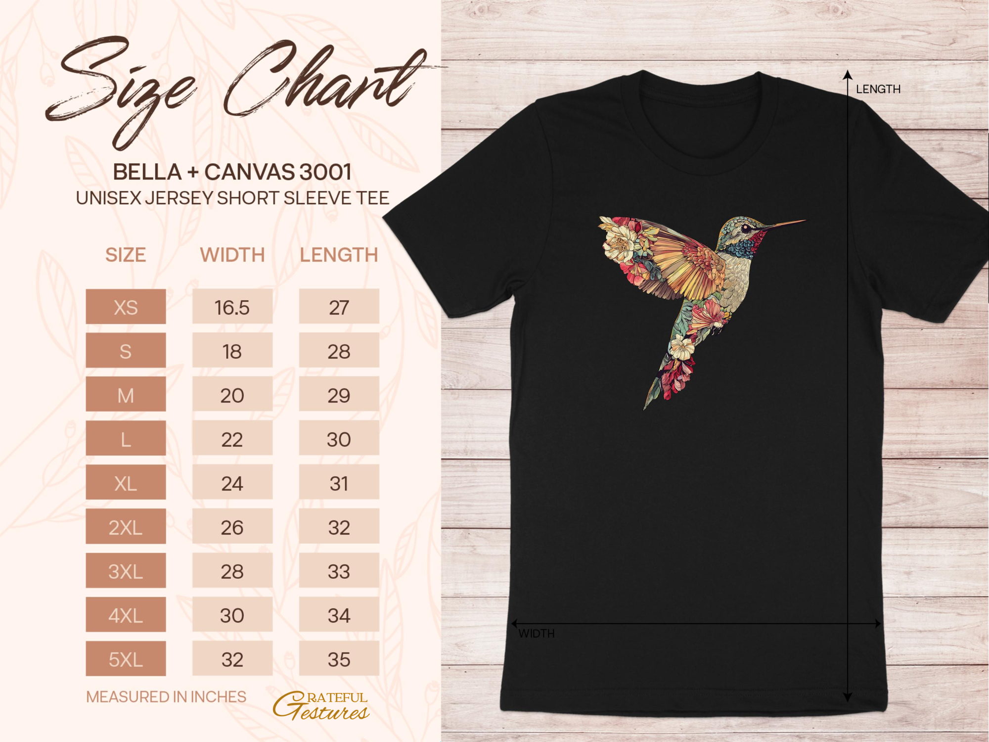 Colorful Hummingbird Design Unisex T-Shirt product type