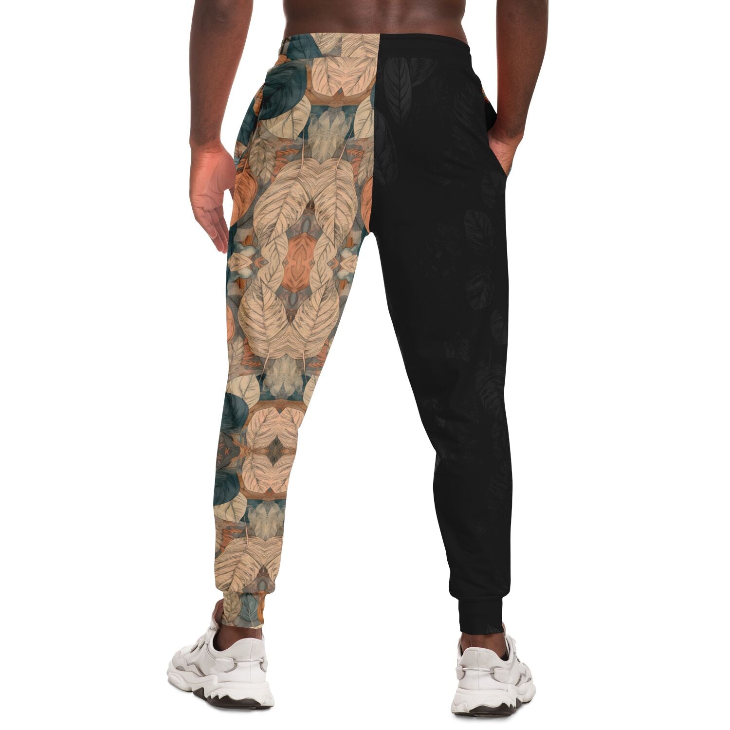 Earthy Leaf Print Joggers – Boho Aesthetic Sweatpants