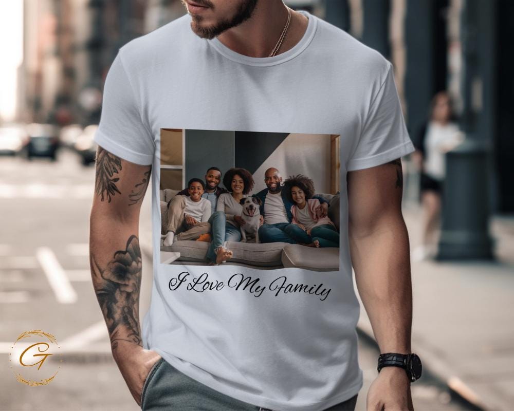 Personalized Family Love T-Shirt, Happy Family Portrait Design Tee