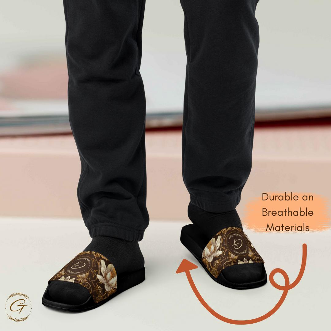 Magnolia Floral Design Stylish Men's Slides Men's Summer Slippers