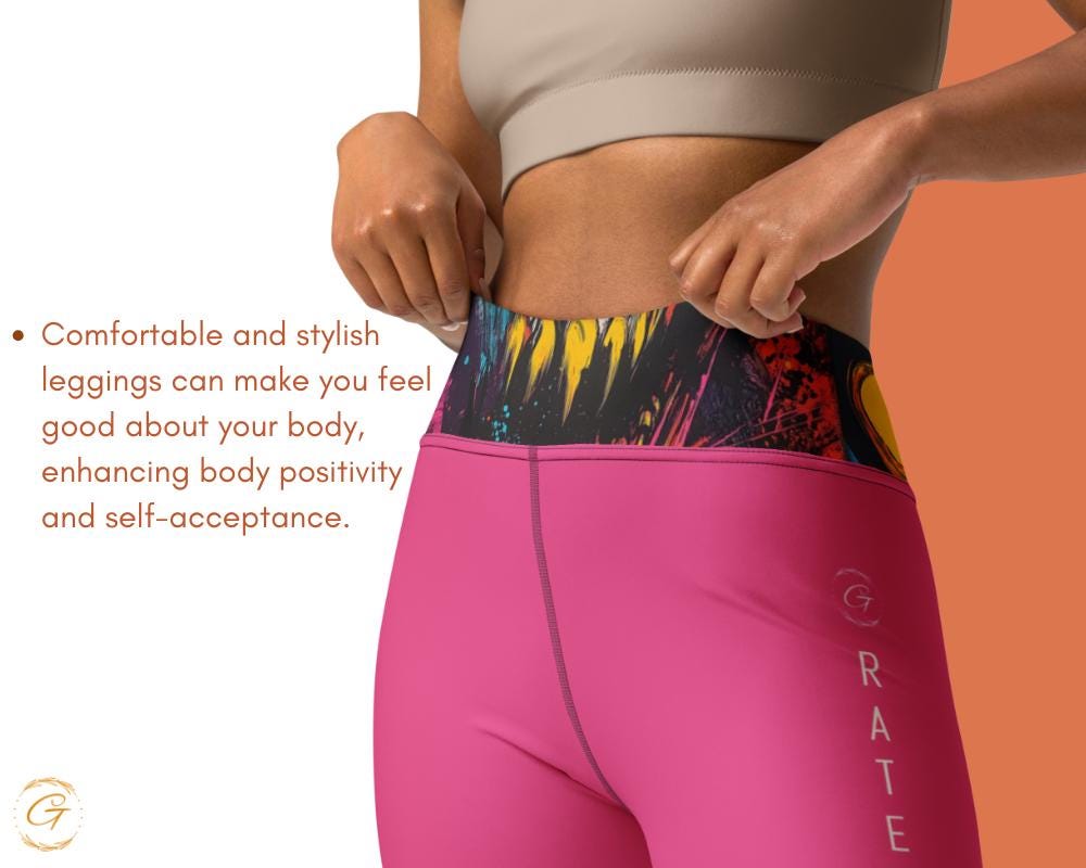Pink Yoga AOP Leggings and Shorts for Women- Boho Abstract Pattern- High-Waisted Activewear for Workout, Yoga, and Running, Ideal Yogis Gift