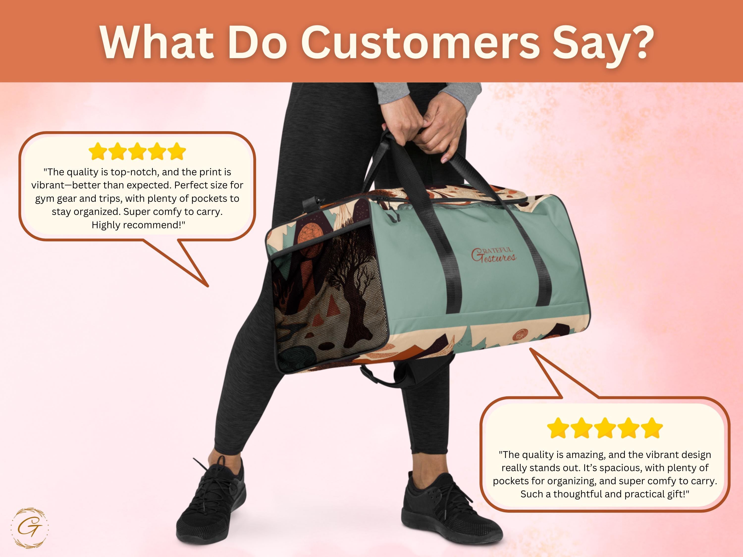 Abstract Mountain AOP Duffel Bag - Stylish Floral Gym Bags, Travel, Sports, or Weekend Bags - Durable, Lightweight, Spacious, Trendy Designs