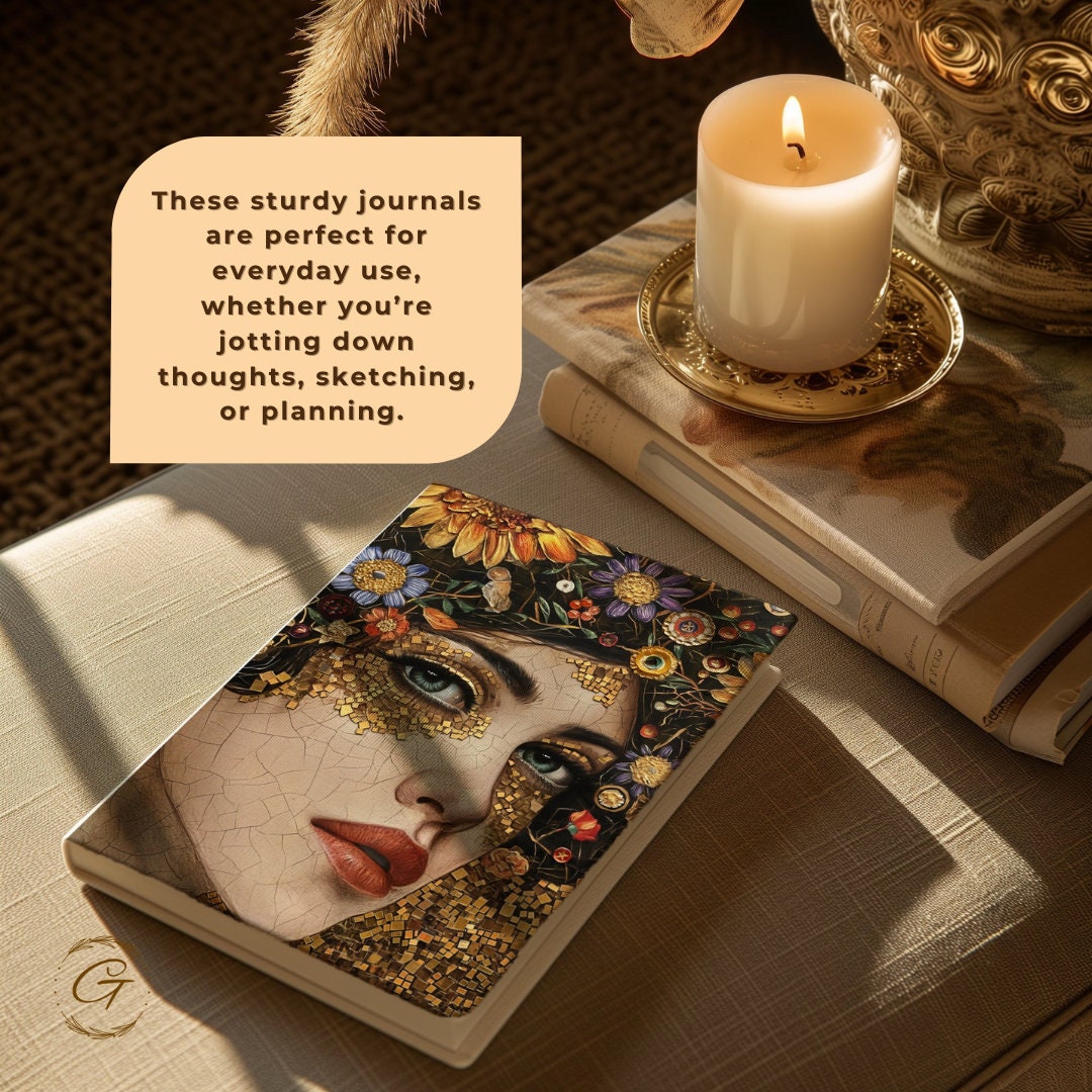 Artistic Floral Mosaic Woman Journal
