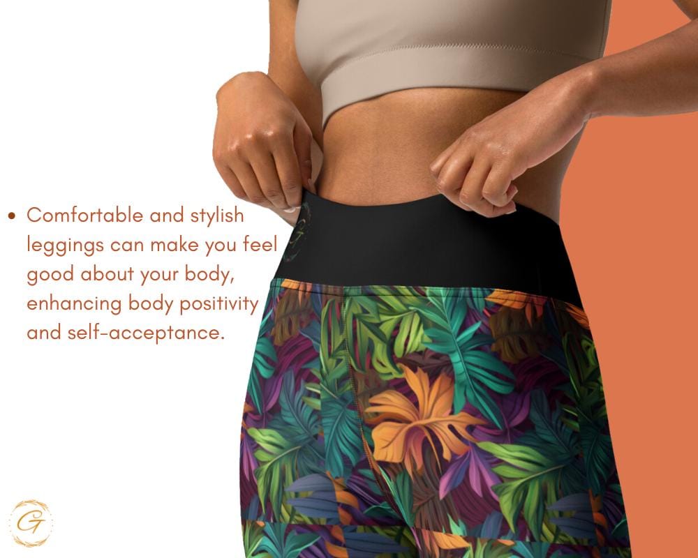 Serene Botanical Pastel Yoga Leggings and Shorts