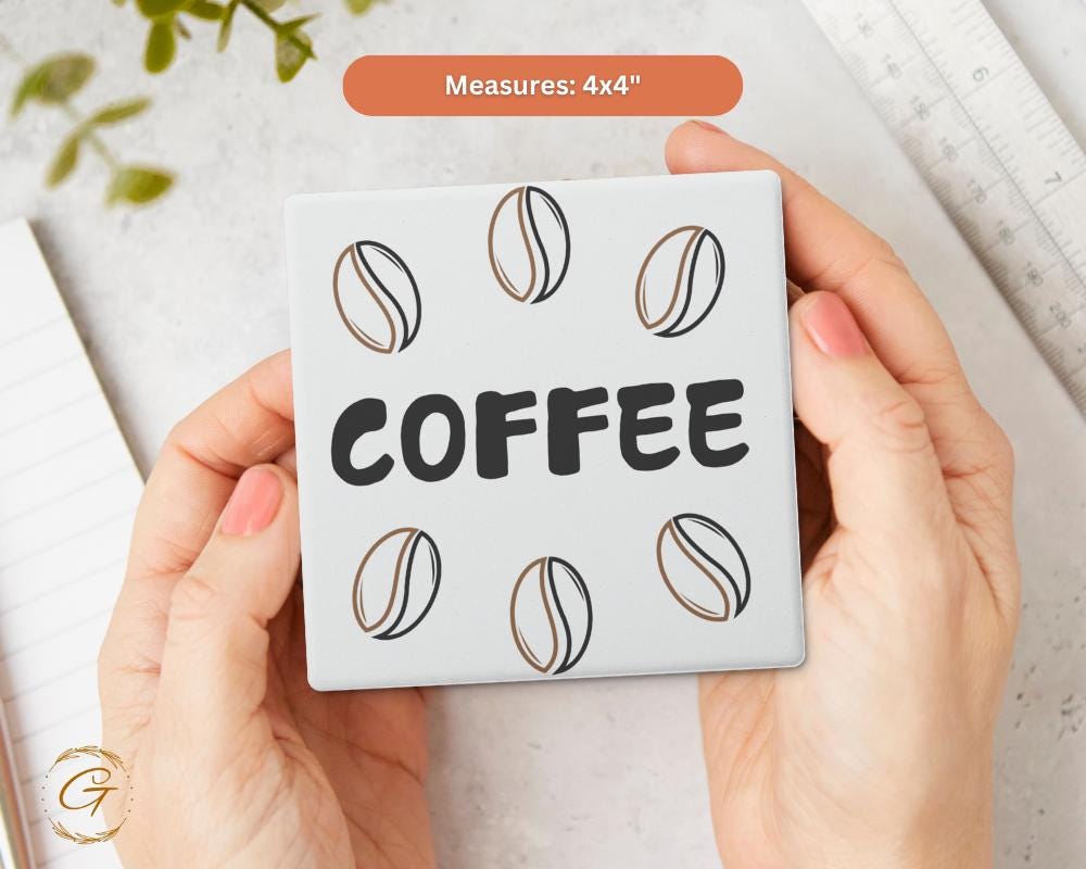 Soapstone Coaster Coffee Beans Design