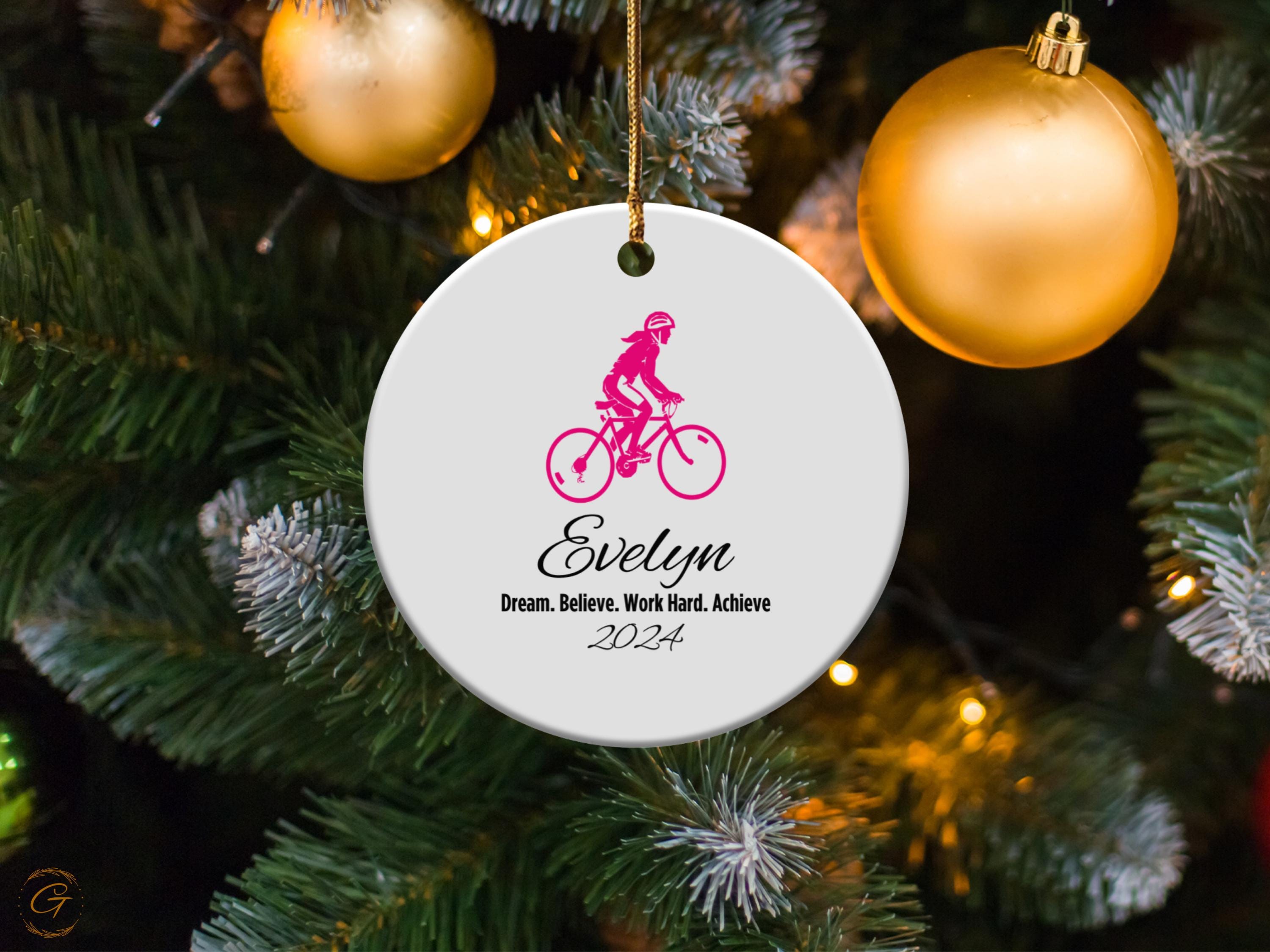 Personalized Cyclist Ornaments, Custom Name 2024 Ornament