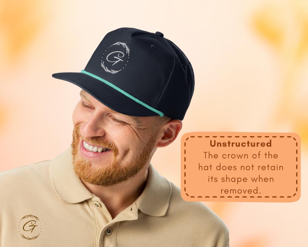 G Embroidered Grateful Gesture Golf Rope Cap