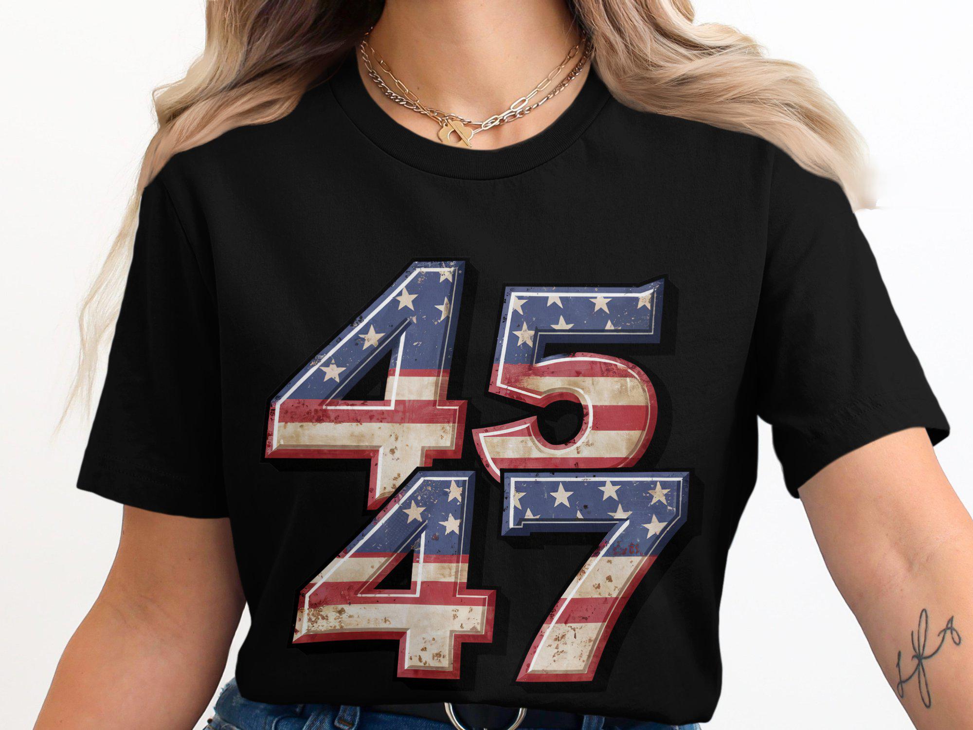 45 47 American Flag Design Tee