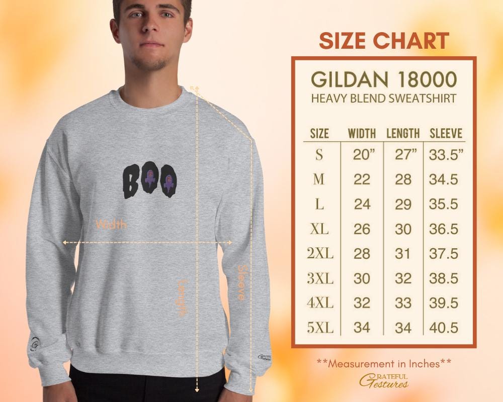 Halloween Sweatshirt, Embroidery Design Boo Spooky Pullover Halloween Crewneck Halloween Boo Long-Sleeve Top Cute Casual Sweater Warm-Up Top