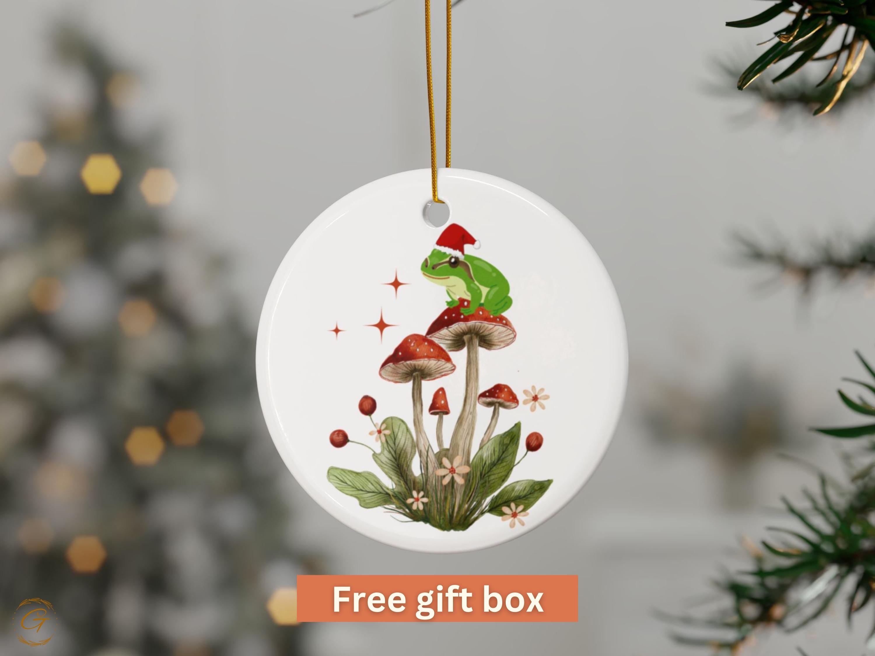 Whimsical Froggy Santa Ornaments, Christmas Decorations, Woodland Decor, Holiday Gift, Unique Festive Home Accent, Froggy Santa Holiday Gift