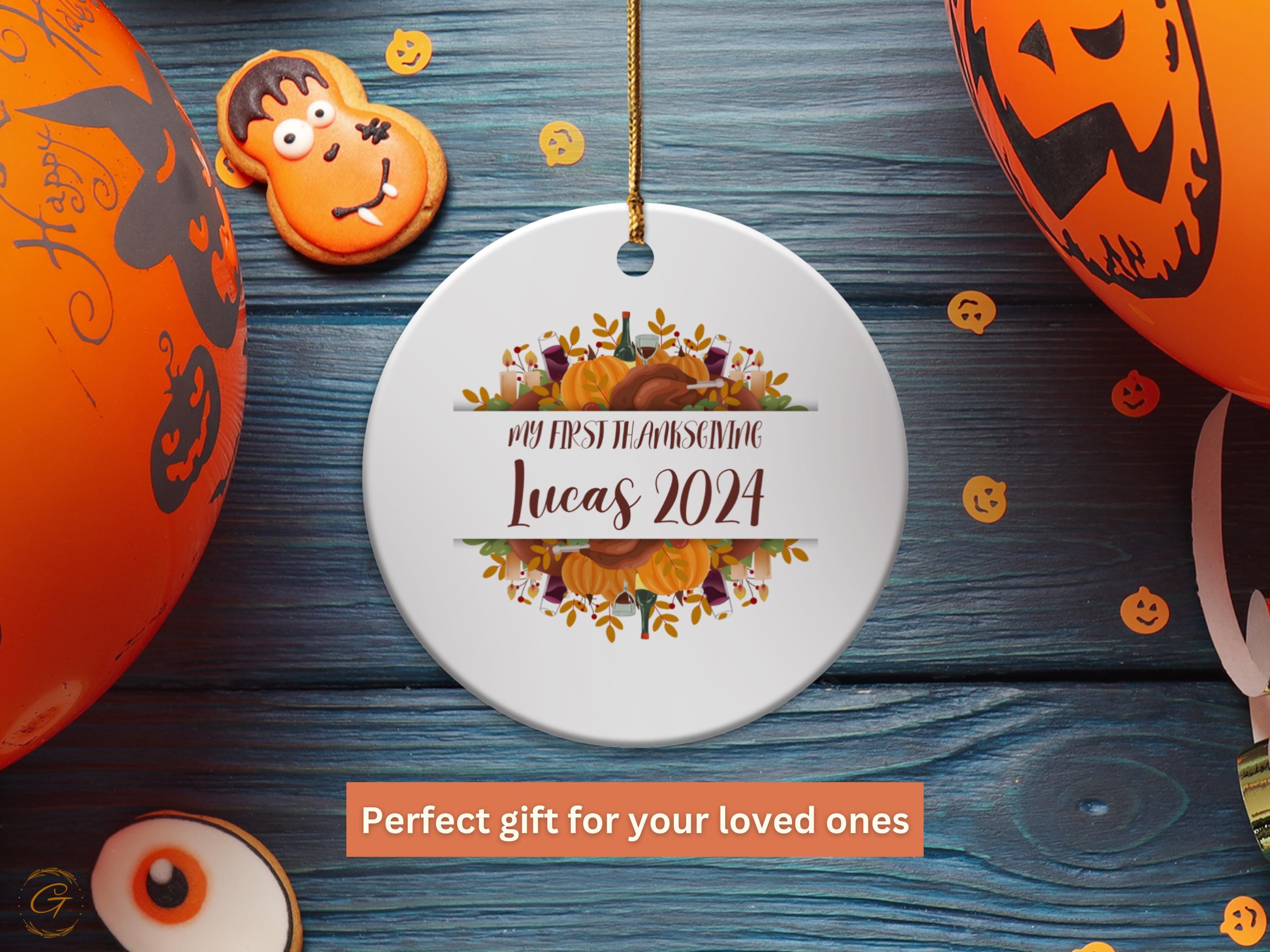Personalized First Thanksgiving Ornament, Custom Year Holiday Keepsake