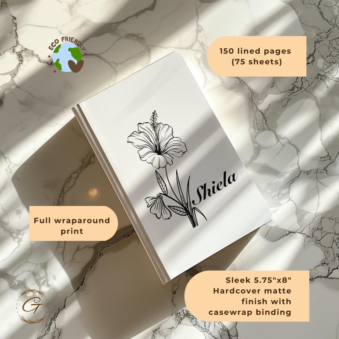 Personalized Floral Journal Notebook