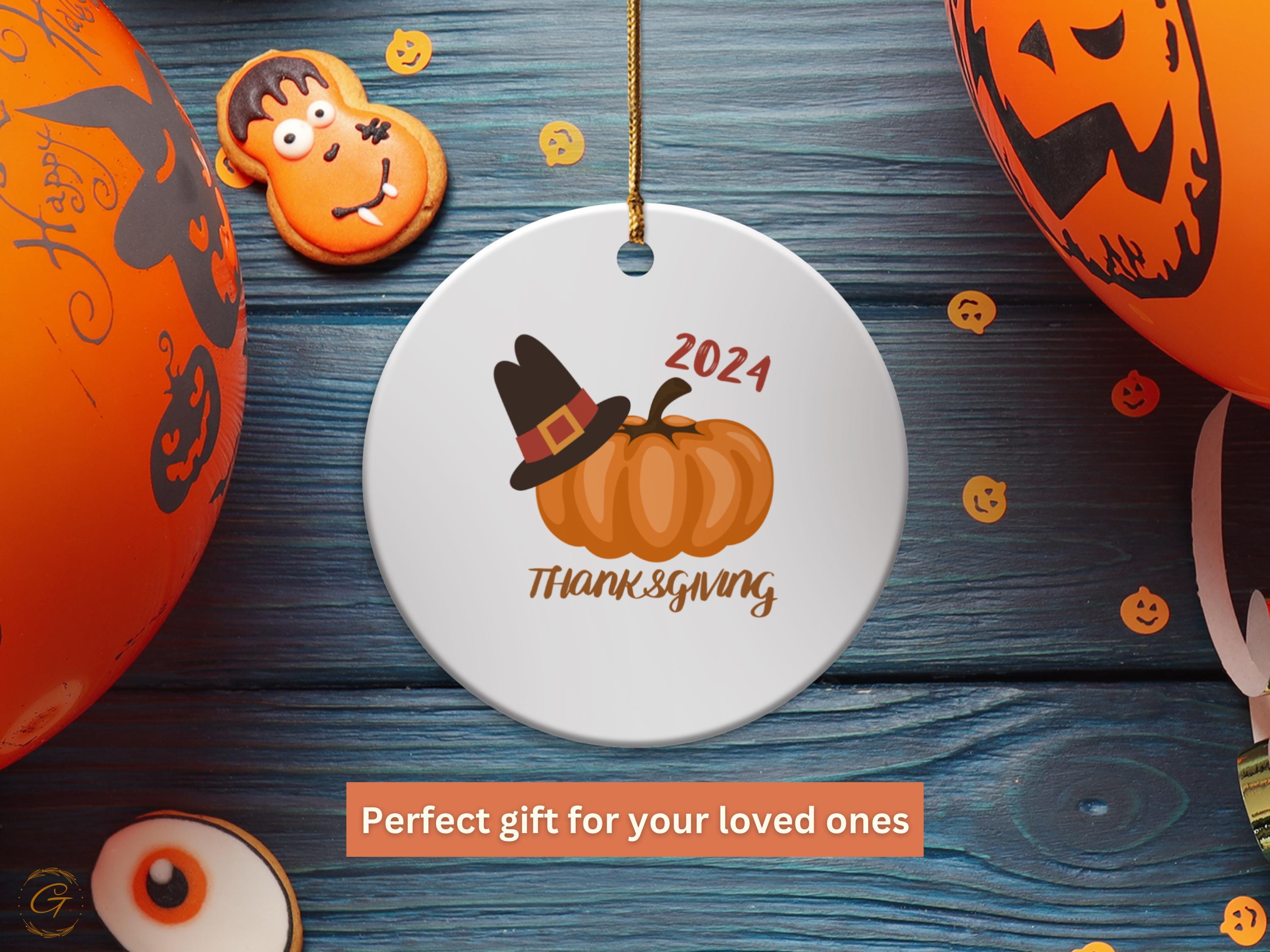 Thanksgiving Ornament 2024, Pumpkin Design, Festive Home Decors, Holiday Decorations, Cute Fall Ornament, Thanksgiving Gifts, Keepsake Gifts