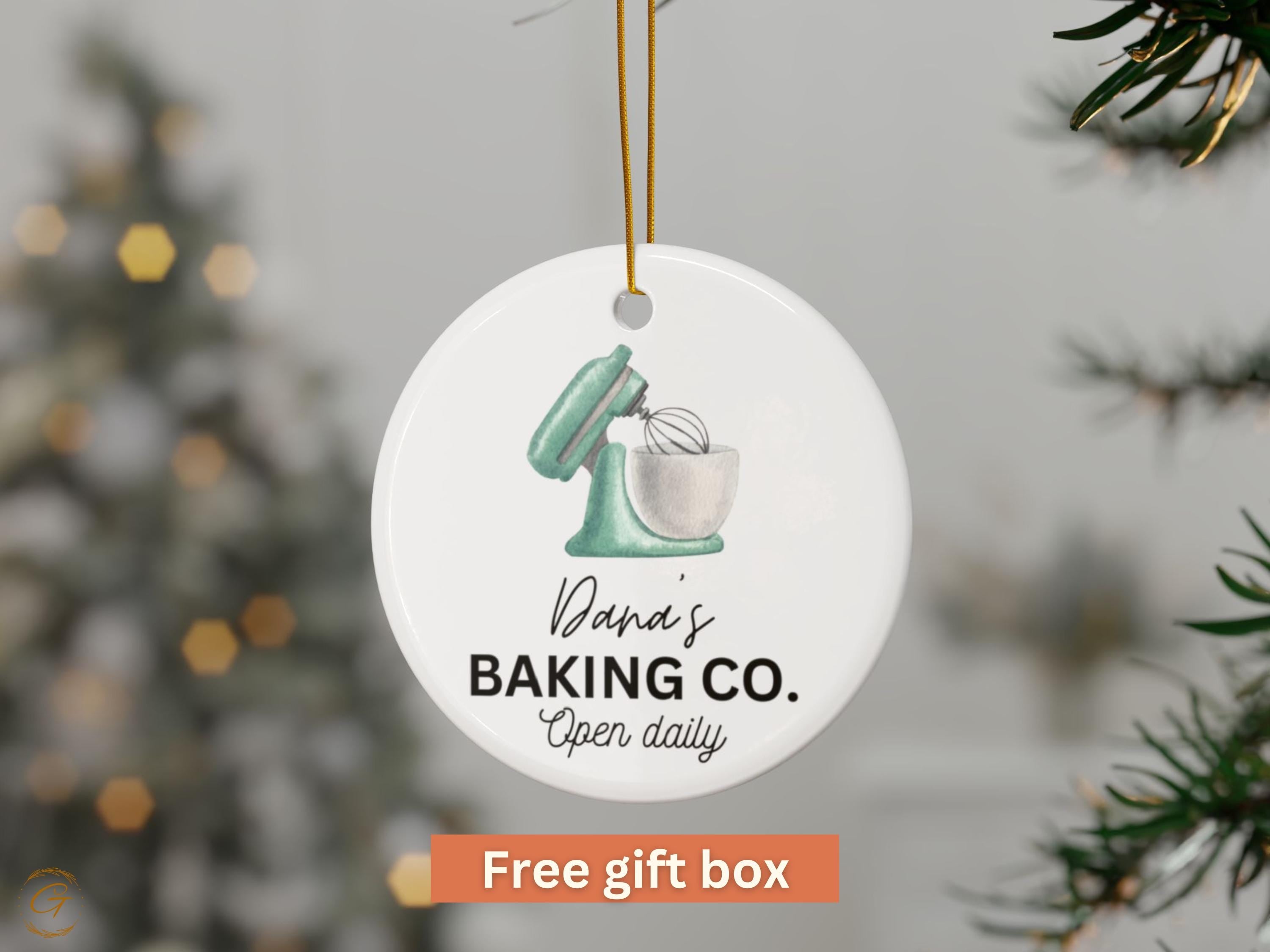 Personalized Baker Ornament, Baking Decors, Bakery Themed Christmas Ornament, Kitchen Xmas Decor, Chef Gift, Pastry Shop Holiday Tree Accent