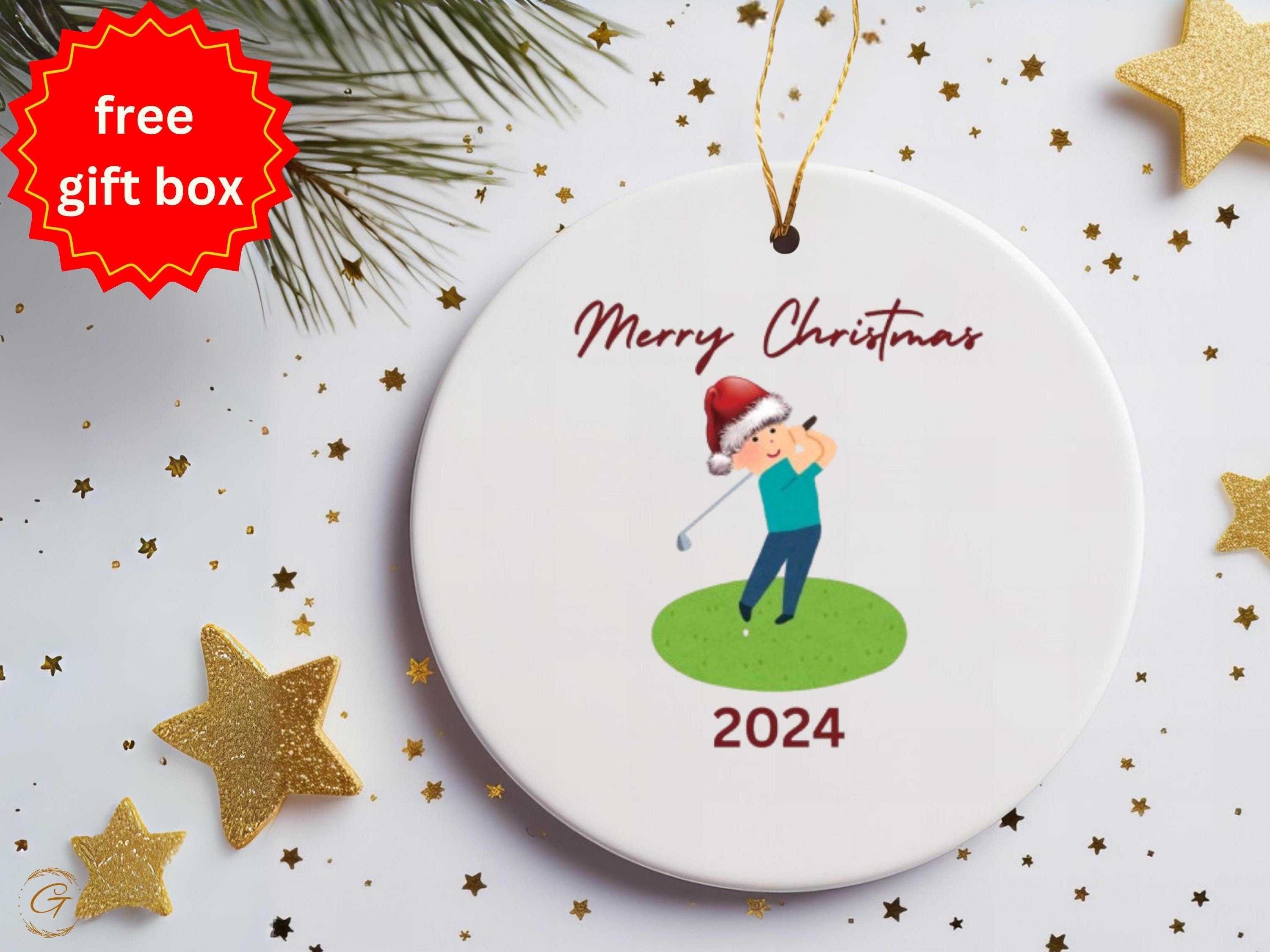 Golf Christmas Ornament, Merry Christmas 2024, Cute Golfer Christmas Decor, Fun Festive Holiday Decoration, Holiday Keepsake for Golf Lovers