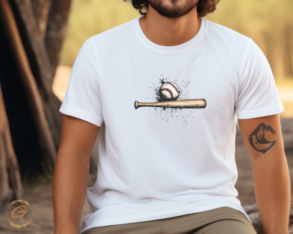 Baseball Bat and Ball Artistic Design T-Shirt product