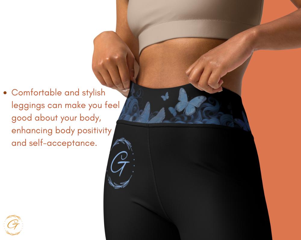 AOP Butterfly Yoga Leggings and Shorts | High-Waisted Activewear for Women | Blue Butterfly Workout Pants | Compression Yoga Shorts & Tights