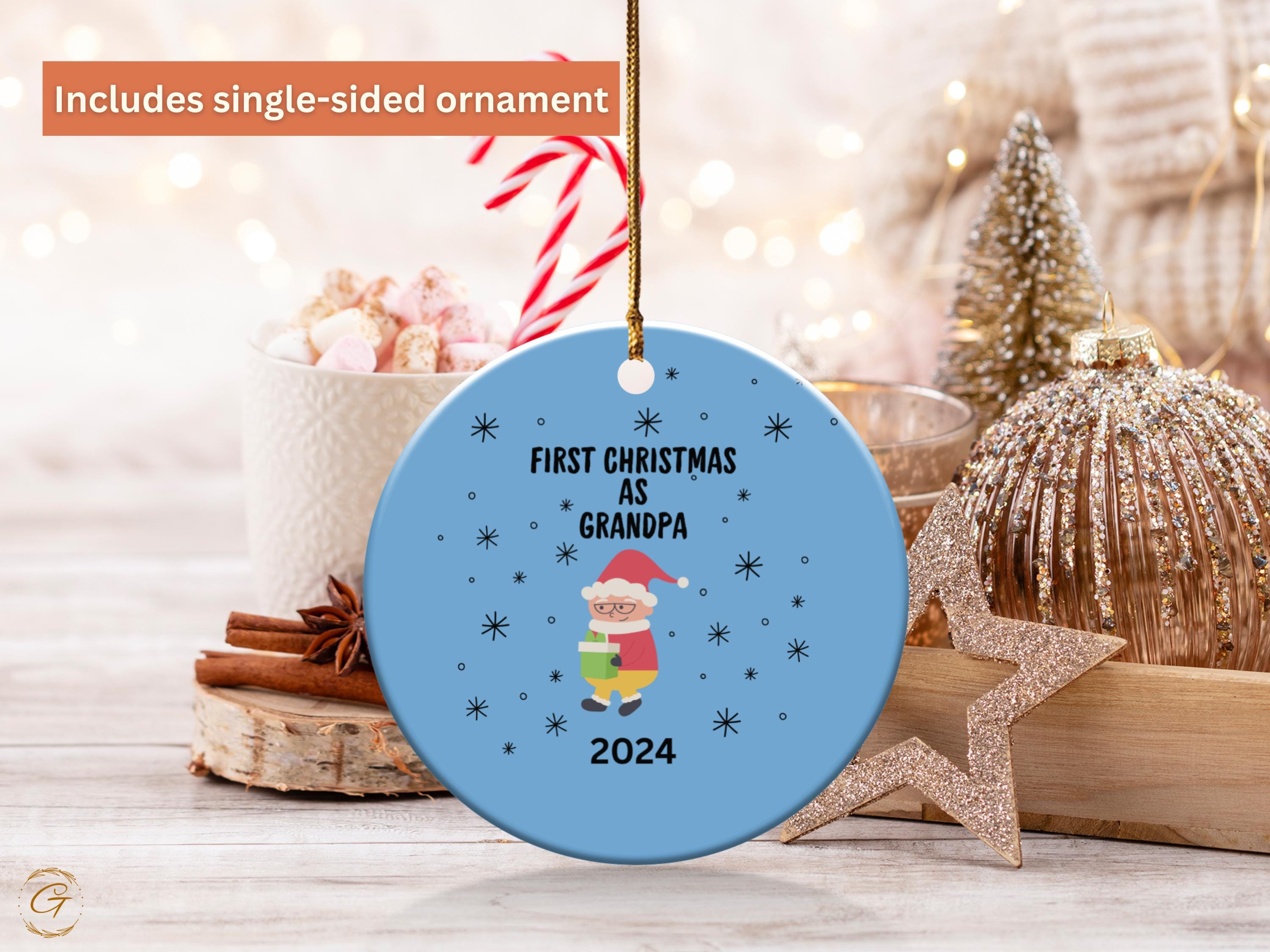 First Christmas Grandpa 2024 Ornament, New Grandpa Gifts, Christmas Tree Decoration, Holiday Keepsake, Festive Ornament, Grandpa Ideal Gifts