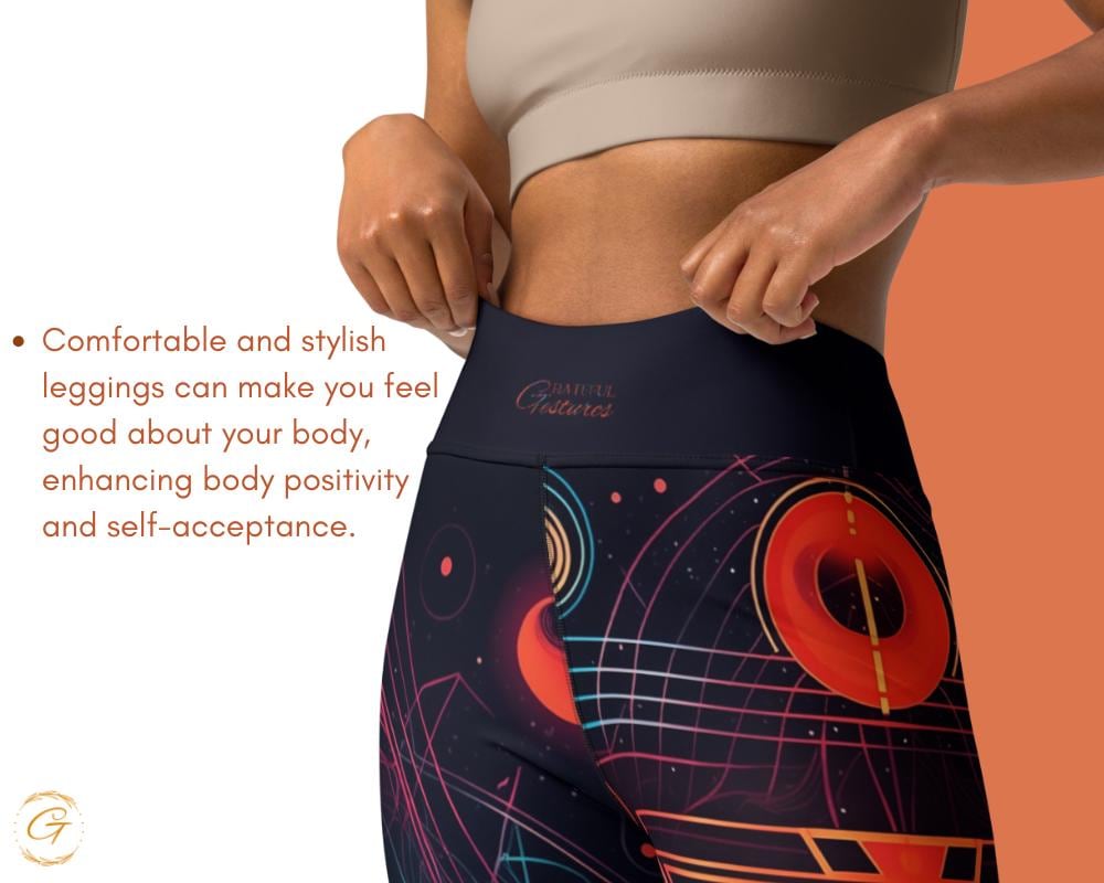 AOP Retro Sci-Fi Yoga Leggings and Shorts | High-Waisted Activewear for Women | Futuristic Workout Pants | Galaxy Compression Tights Shorts