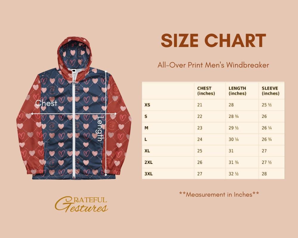 Men’s Windbreaker G Heart Stylish Zip-Up Jacket