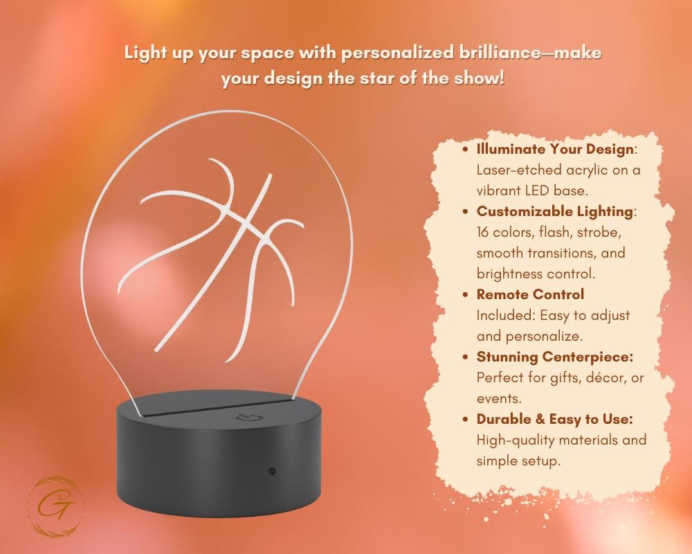 Basketball Circle Acrylic LED Sign