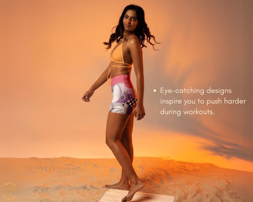 Doodle All-Over Print Design Yoga Shorts and Leggings Unique Abstract Print Activewear, Comfortable Stylish High-Waisted Fitness Womens Wear