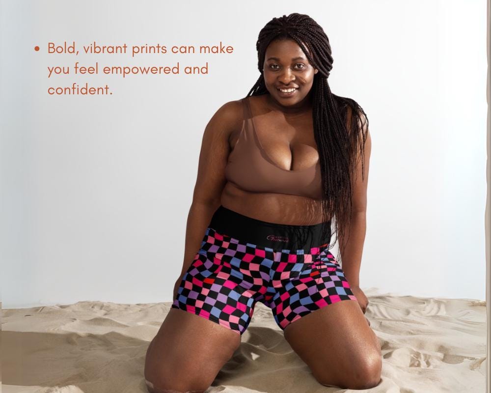 Vibrant Checkered Yoga Shorts and Leggings, Comfortable High Quality Activewear, Perfect for Workouts Yoga and Everyday Wear Stretchy Fabric