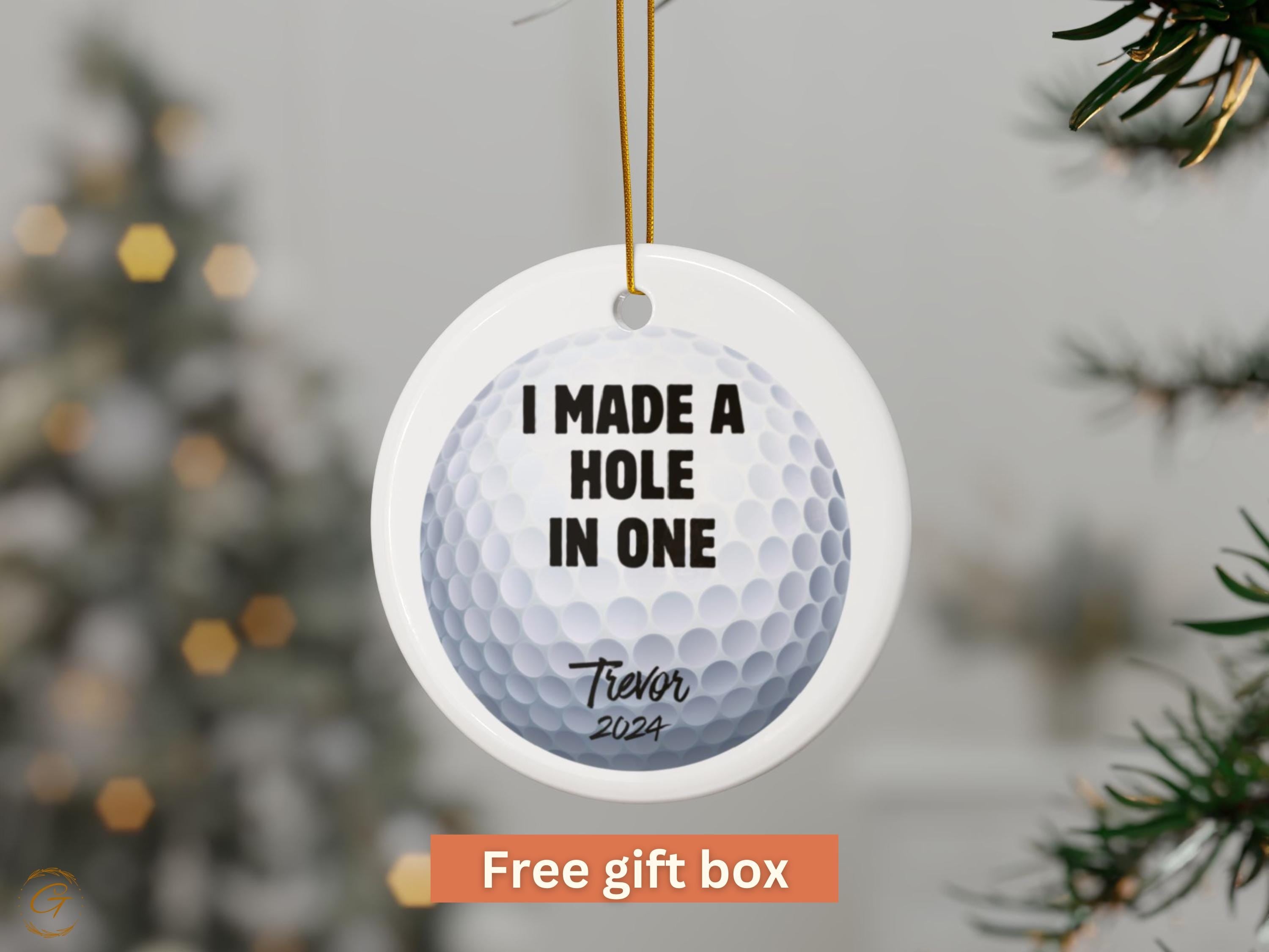 Golf Ball Ornament, Hole in One Celebration Ornament