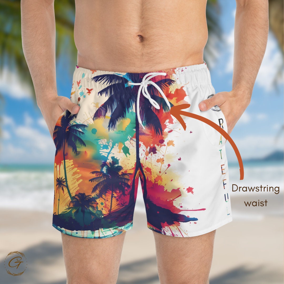 Tropical Beach Swim Trunks