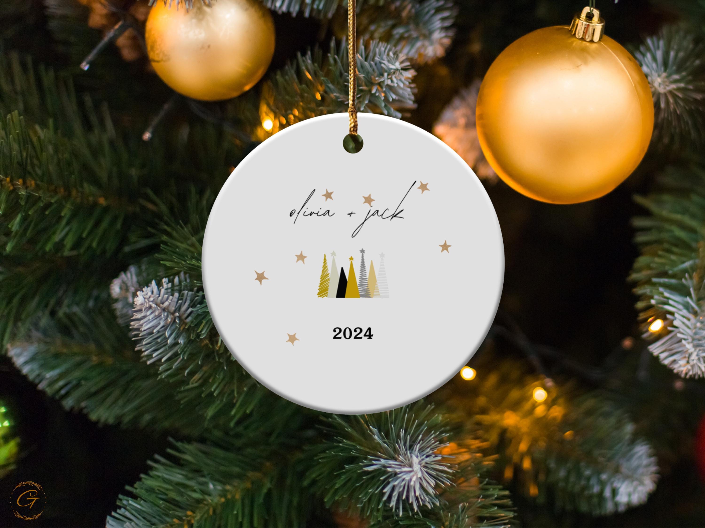 Personalized Christmas Ornament, Custom Name Christmas Decorations, Holiday Tree Ornaments, 2024 Keepsake Gift, Family Tree Holiday Ornament