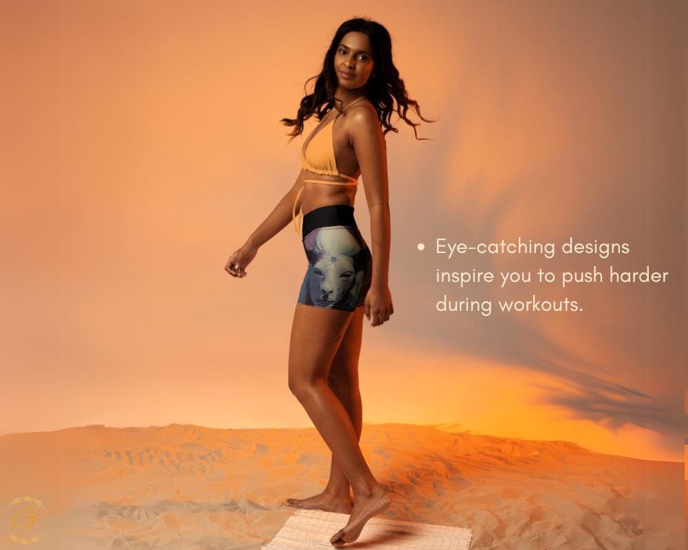 Mystical Face Cosmic AOP Yoga Leggings & Shorts - AOP High-Waist Activewear for Women, Activewear Apparel, Yoga Activewear, Yogis Must Haves