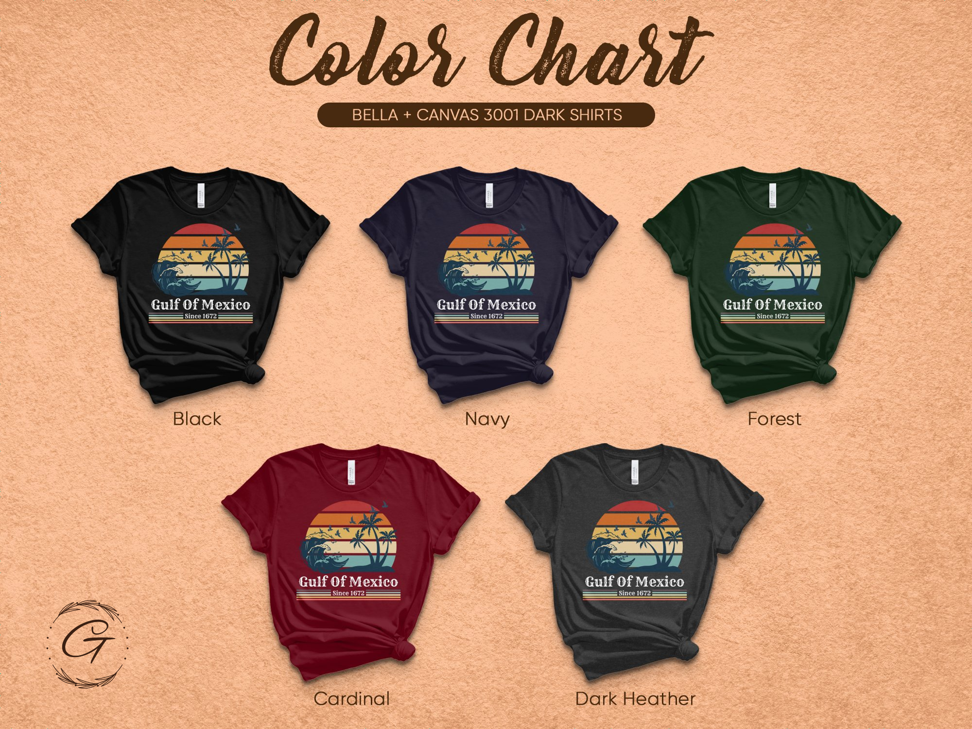 Gulf of Mexico Graphic T-Shirt Color Chart product