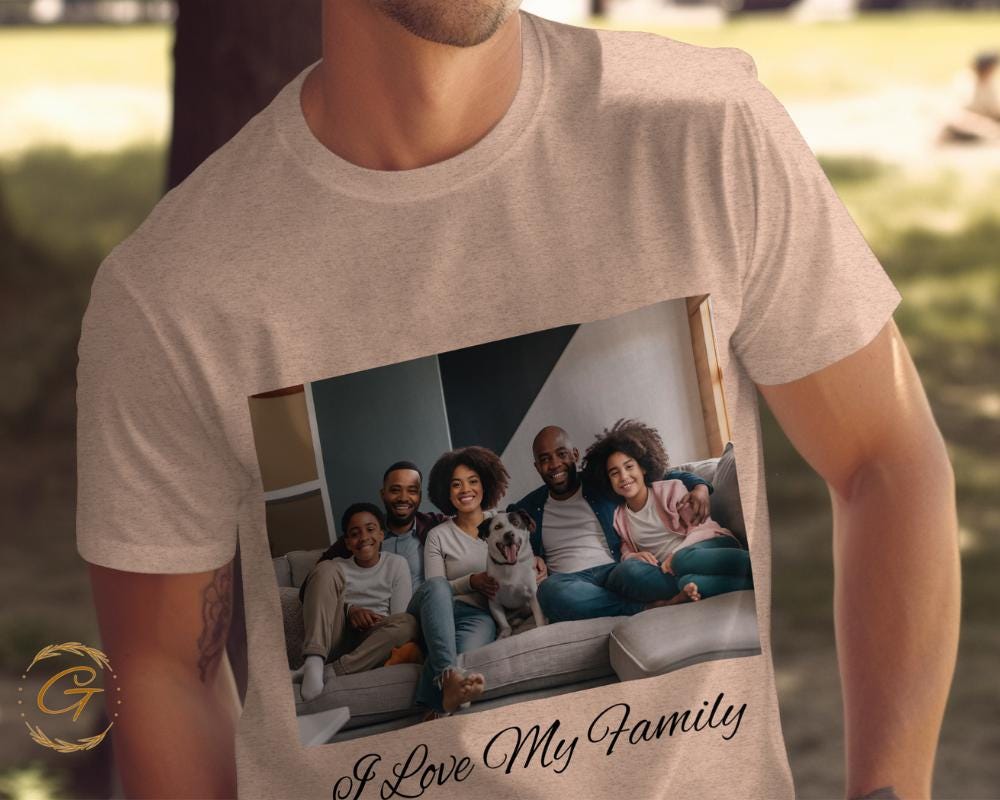 Personalized Family Love T-Shirt, Happy Family Portrait Design Tee
