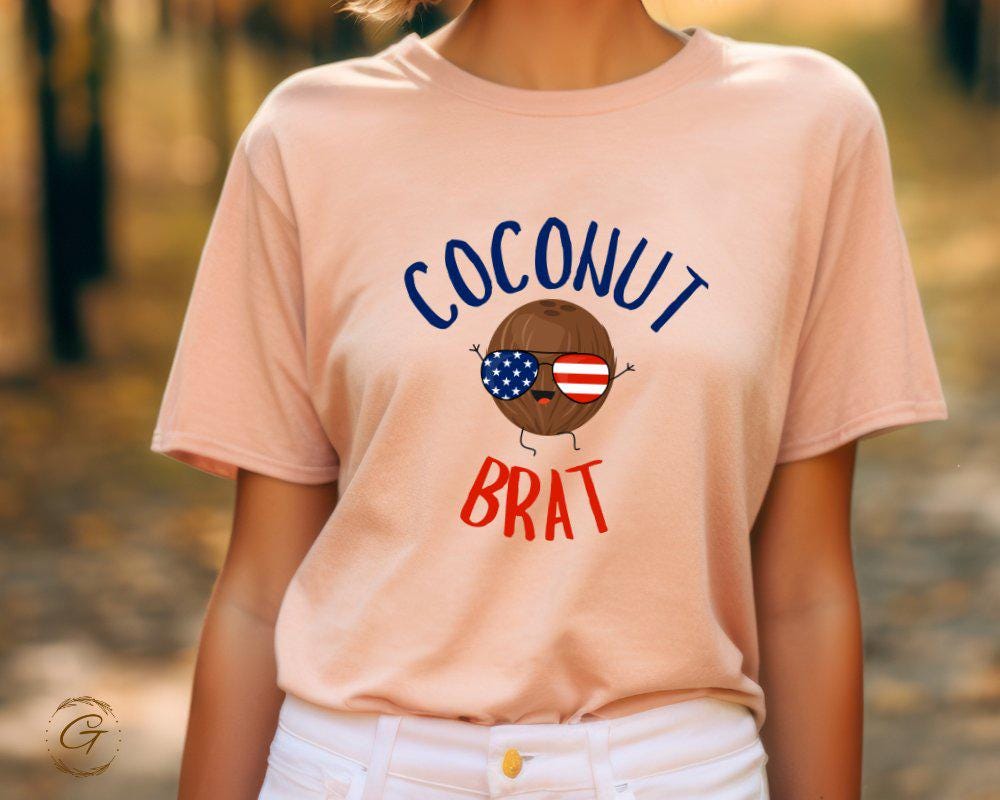 Coconut Brat T-Shirt, Graphic Coconut in Sunglasses Tee